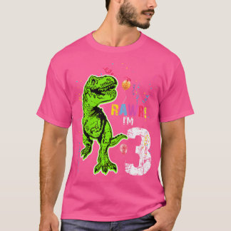 T-shirt Enfants Rawr I M 3 3E Anniversaire Dinosaure 3 Ann