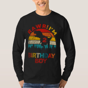 T-shirt Enfants Rawr Im 2 Dinosaur 2e anniversaire garçon