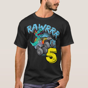T-shirt Enfants Rawr Im 5 5e Anniversaire Monster Truck TR