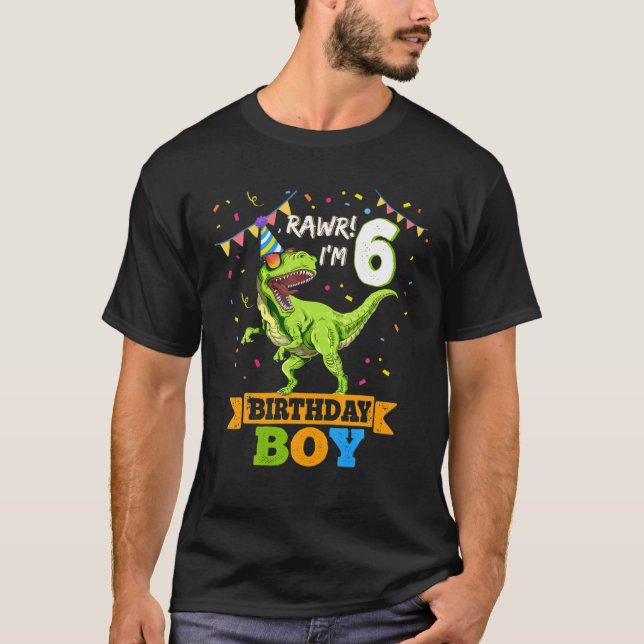 T-shirt Enfants Rawr I'm 6 6E Anniversaire Garçon T Rex Di (Devant)