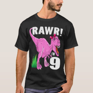 T-shirt Enfants Rawr I'm 9 Dinosaur Rex 9e anniversaire Ch