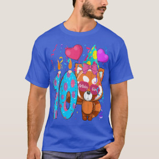 T-shirt Enfants Red Panda 10e anniversaire fille J'ai 10 a