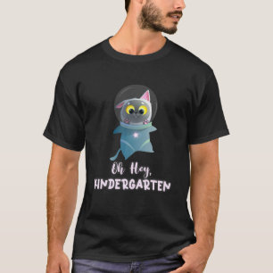 T-shirt Enfants Retour À L'École Space Chat Dit Bonjour Ki