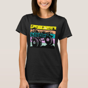 T-shirt Enfants Retro Monster Camion Bunny Pâques Joyeux P