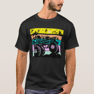 T-shirt Enfants Retro Monster Camion Bunny Pâques Joyeux P