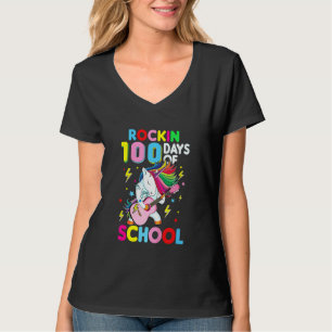 T-shirt Enfants Rockin 100 Jours D'École Chemise Guitare É
