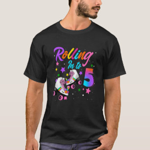 T-shirt Enfants Roulant Dans 5 Ans Roller Skate Girl 5e