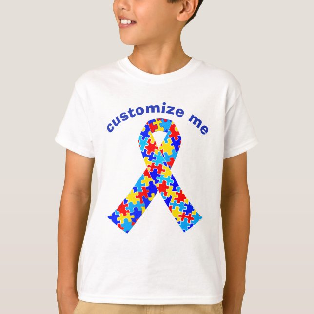 T-shirt Enfants Ruban de Sensibilisation sur l'autisme per (Devant)
