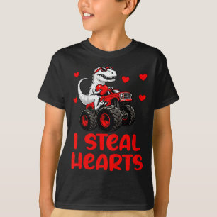 T-shirt Enfants Saint-Valentin Monster Truck Trex Garçon T