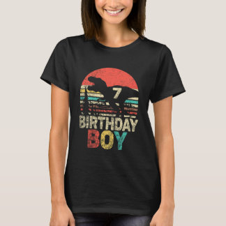 T-shirt Enfants Septième Anniversaire Dinosaure Rex 7 Anni