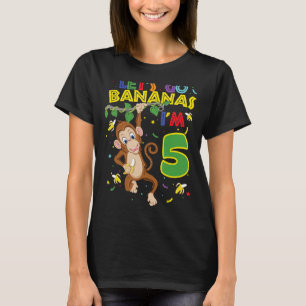 T-shirt Enfants singe 5e anniversaire Zoo Let's Go Bananas