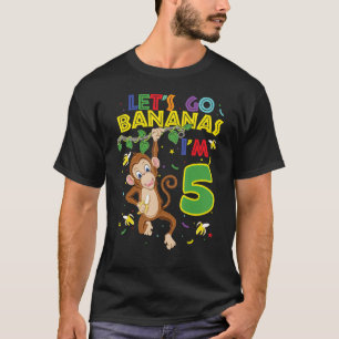 T-shirt Enfants singe 5e anniversaire Zoo Let's Go Bananas