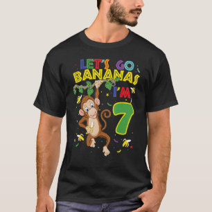 T-shirt Enfants singe 7e anniversaire Zoo Let's Go Bananas