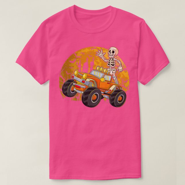 T-shirt Enfants Skeleton équitation Monster Camion Hallowe (Design devant)