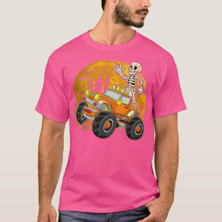 T-shirt Enfants Skeleton équitation Monster Camion Hallowe