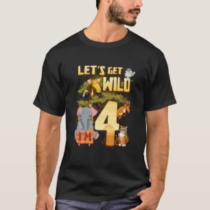 T-shirt Enfants Soyons Sauvages I'm 4 Safari Animal Zoo An
