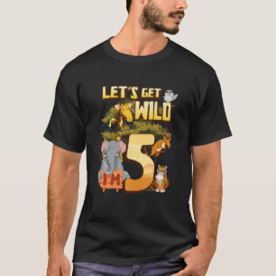T-shirt Enfants Soyons Sauvages I'm 5 Safari Animal Zoo An