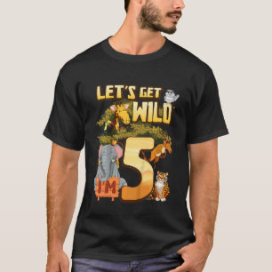 T-shirt Enfants Soyons Sauvages I'm 5 Safari Animal Zoo An