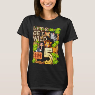 T-shirt Enfants Soyons Sauvages I'm 5 Safari Animal Zoo An