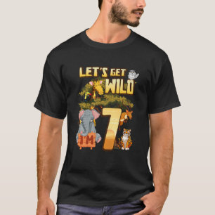 T-shirt Enfants Soyons Sauvages I'm 7 Safari Animal Zoo An