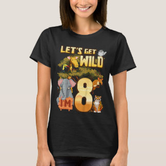 T-shirt Enfants Soyons Sauvages I'm 8 Safari Animal Zoo An
