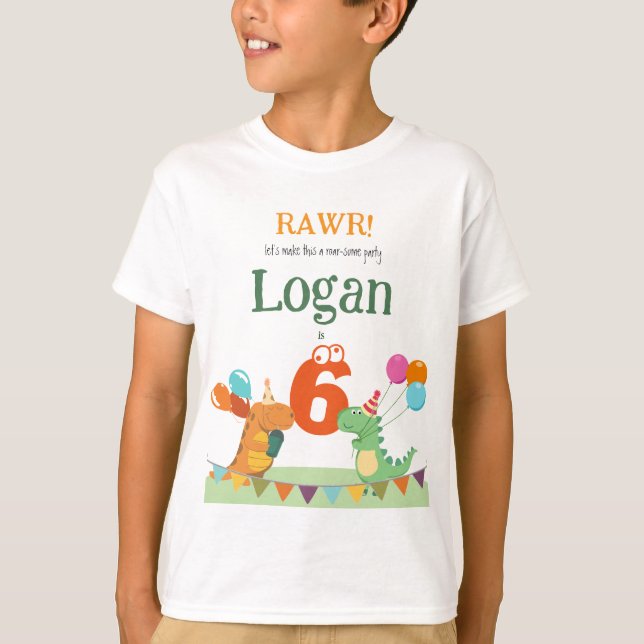 T-shirt Enfants sur mesure Invité d'honneur Dinosaur Anniv (Devant)