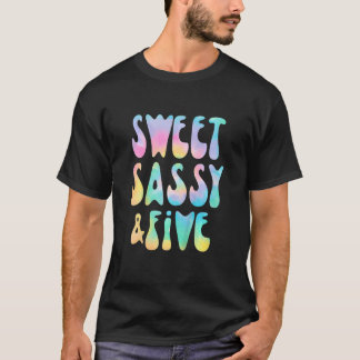 T-shirt Enfants Sweet Sassy et cinq 5e anniversaire fille 