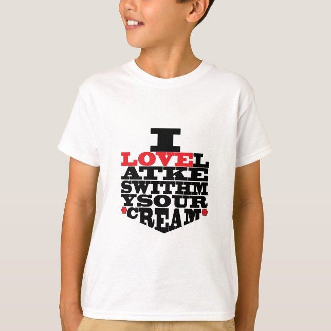T-shirt Enfants Tee - shirts Hanoukka "I Love Latkes" (Devant)