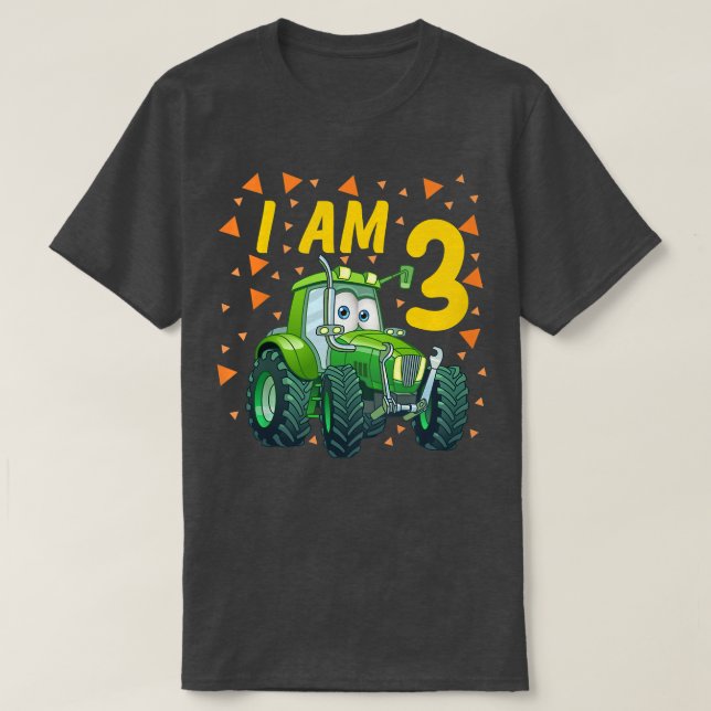 T-shirt Enfants Tractor 3e anniversaire fils fermier 3 ans (Design devant)