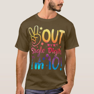 T-shirt Enfants tranquilles Chiffres simples Je suis 10 an