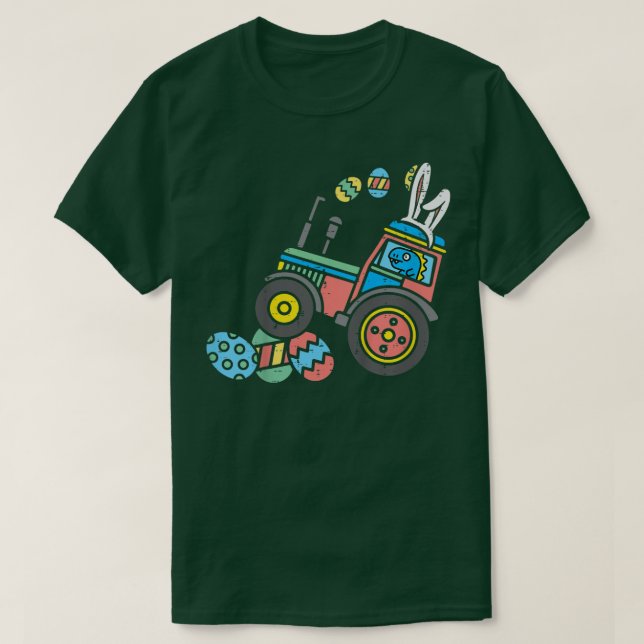 T-shirt Enfants Tre Bunny Tracteur de broyage oeufs Pâques (Design devant)