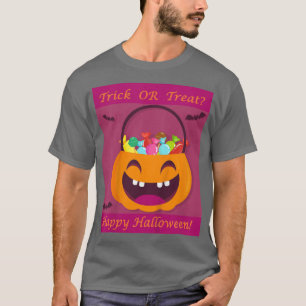 T-shirt Enfants Trick ou Treat Candies avec Citrouille et 