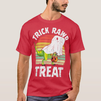 T-shirt Enfants Trick Rawr Treat Skeleton Dino Trex Toddle