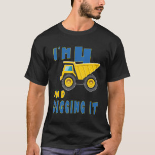 T-shirt Enfants Trois 4ans 4e anniversaire Construction Ga