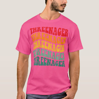 T-shirt Enfants Trois Garçon Retro Super Troisième Anniver