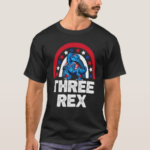 T-shirt Enfants Trois Rex 3e anniversaire 3 ans Rex Dinosa