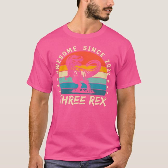 T-shirt Enfants Trois Rex 3E Anniversaire Garçon Troisième (Devant)