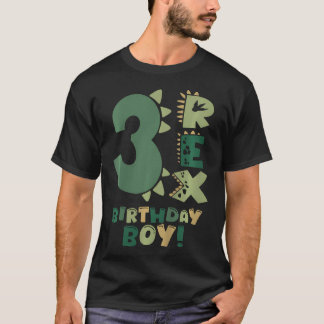 T-shirt Enfants Trois Rex Anniversaire Garçon 3E Anniversa