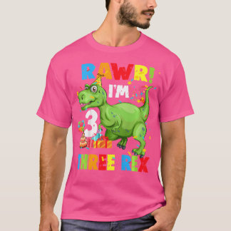 T-shirt Enfants Trois Rex Anniversaire tenue de fête Dinos
