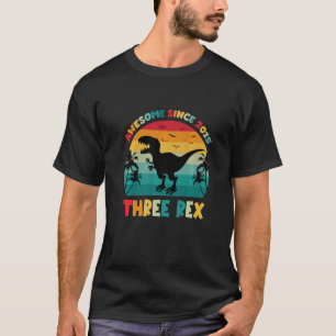 T-shirt Enfants Trois Rex Dinosaure Drôle 7 Année Awesome