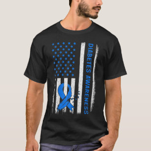 T-shirt Enfants Type 1 Sensibilisation au diabète Drapeau