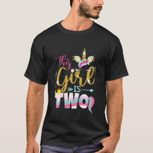 T-shirt Enfants Unicorn 2e anniversaire fille Deux ans 2 a