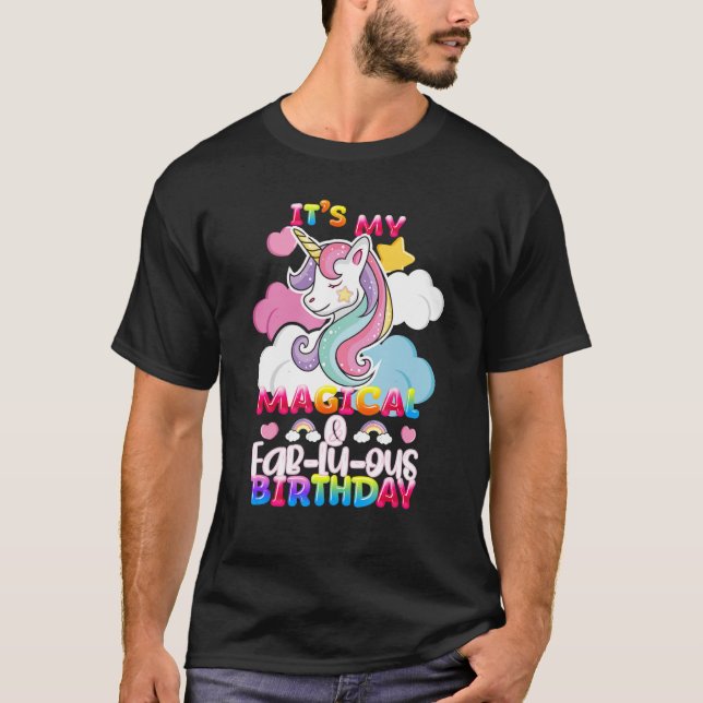 T-shirt Enfants Unicorn Magique Anniversaire Princesse Par (Devant)