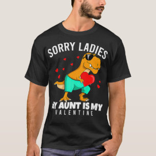 T-shirt Enfants Valentines Jour Dinosaur Tante Est Mon Val