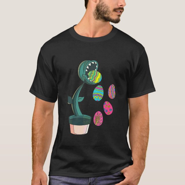 T-shirt Enfants Vénus Piège Volant Manger Oeuf Pâques Jour (Devant)