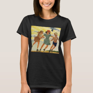 T-shirt Enfants Vintage, garçons filles patin à roulettes