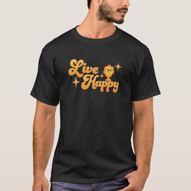 T-shirt Enfants Vivent Heureux Message positif Motivationn (Devant)