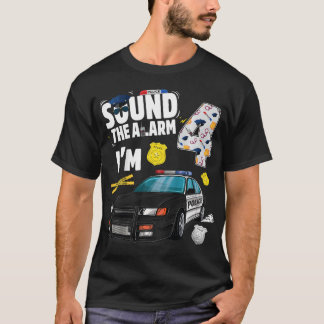 T-shirt Enfants voiture de police 4e anniversaire garçon 4