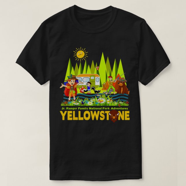T-shirt Enfants Yellowstone Jr Famille Parc National Souve (Design devant)