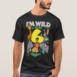 T-shirt Enfants Zoo Safari Voyage 6e fête d'anniversaire J